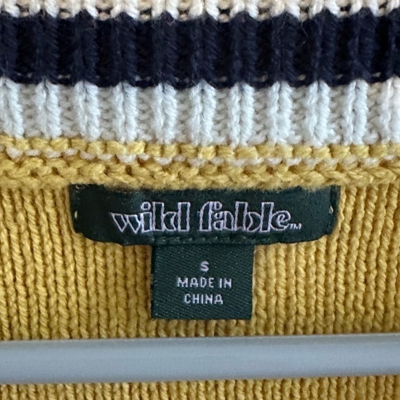 🌟 Wild fable yellow knit sweater unisex size small - Picture 4 of 5